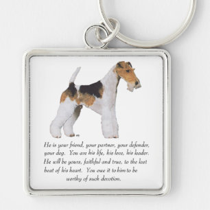 Draht-Fox-Terrier-Gedenktafel / Widmung RÜDE Schlüsselanhänger