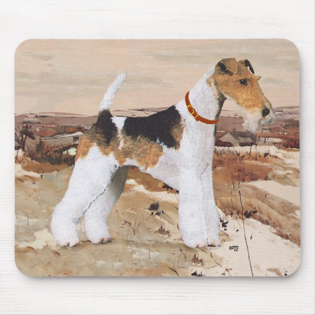 Draht-Fox-Terrier Herbst Mousepad (Vorne)