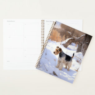 Draht-Fox-Terrier Lass es schneien Weihnachten Planer