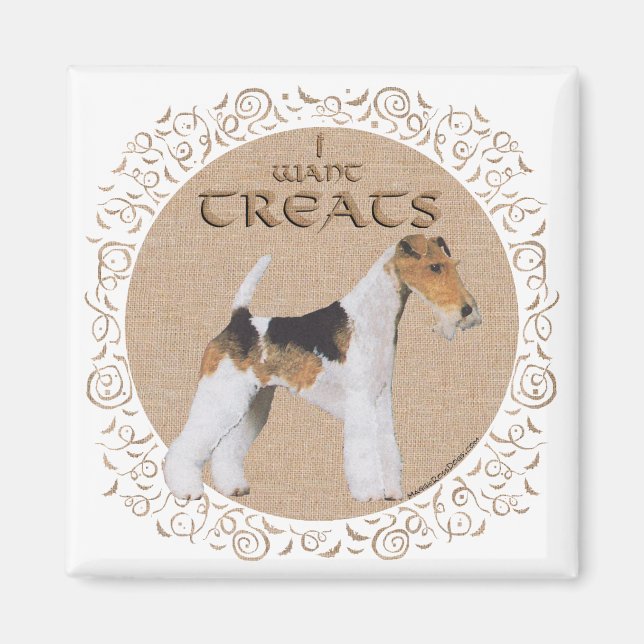 Draht-Fox-Terrier Leckerlis! Magnet (Vorne)