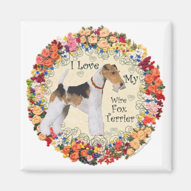 Draht-Fox-Terrier-Liebe Magnet (Vorne)
