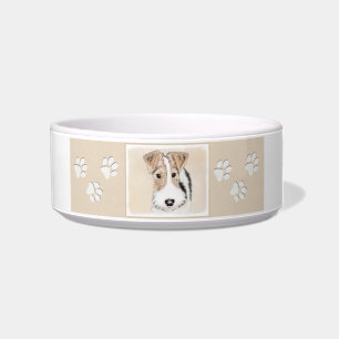 Draht-Fox-Terrier-Malerei - Niedliche Original-Hun Napf