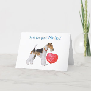 Draht-Fox-Terrier Valentine Feiertagskarte
