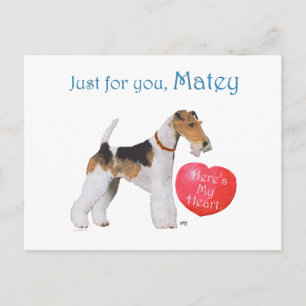 Draht-Fox-Terrier Valentine Feiertagspostkarte