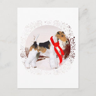 Draht-Fox-Terrier Winter Postkarte