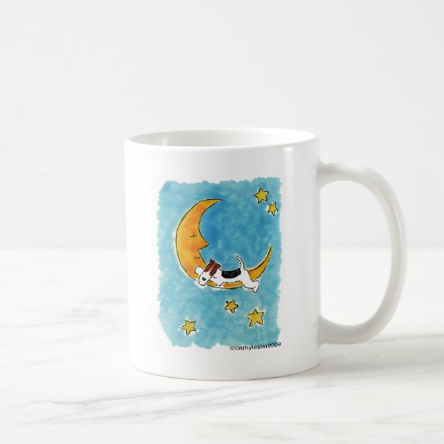 Draht-Foxterrier auf dem Mond Kaffeetasse (Rechts)