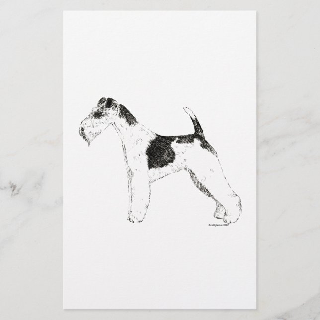 Draht-Foxterrier Briefpapier (Vorderseite)