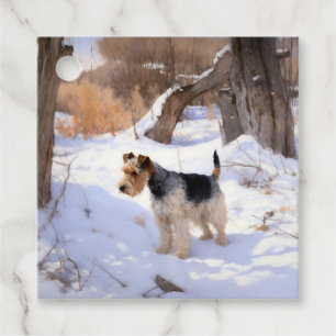 Draht-Foxterrier Lass es schneien Weihnachten Geschenkanhänger