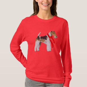 Draht-Foxterrier mit Schal T-Shirt
