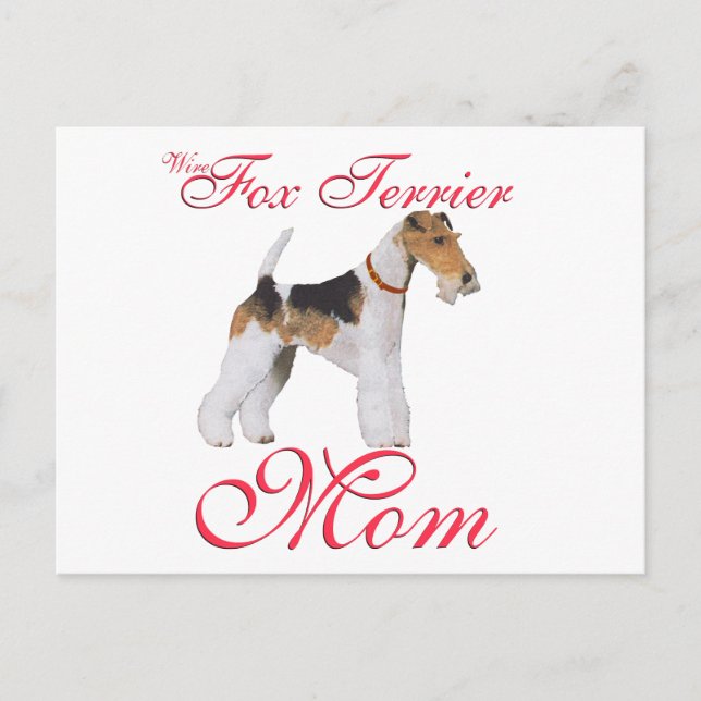 Draht-Foxterrier Muttertag Postkarte (Vorderseite)