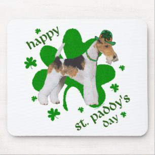 Draht-Foxterrier St. Patricks Tag Mousepad