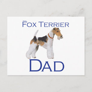 Draht-Foxterrier Vatertag Postkarte