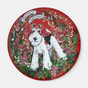 Draht-Foxterrier-Weihnachten Magnet