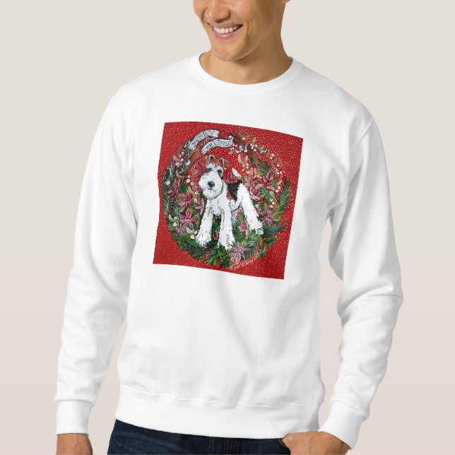 Draht-Foxterrier-Weihnachten Sweatshirt (Vorderseite)