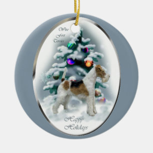Draht-Foxterrier-Weihnachtsgeschenke Keramik Ornament