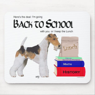 Draht-Foxterrier Zurück zur Schule Mousepad
