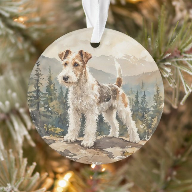 Draht-Fuchs-Terrier Ornament (Baum)