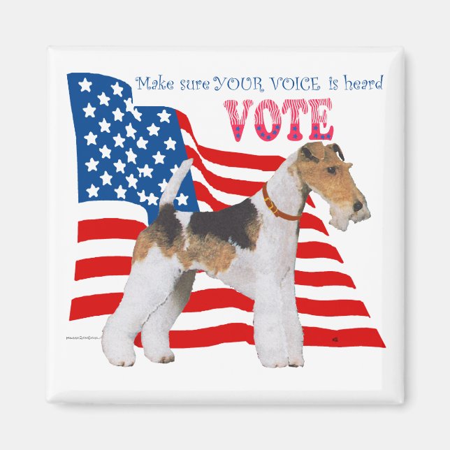Draht-Fuchs-Terrier STIMME Magnet (Vorne)