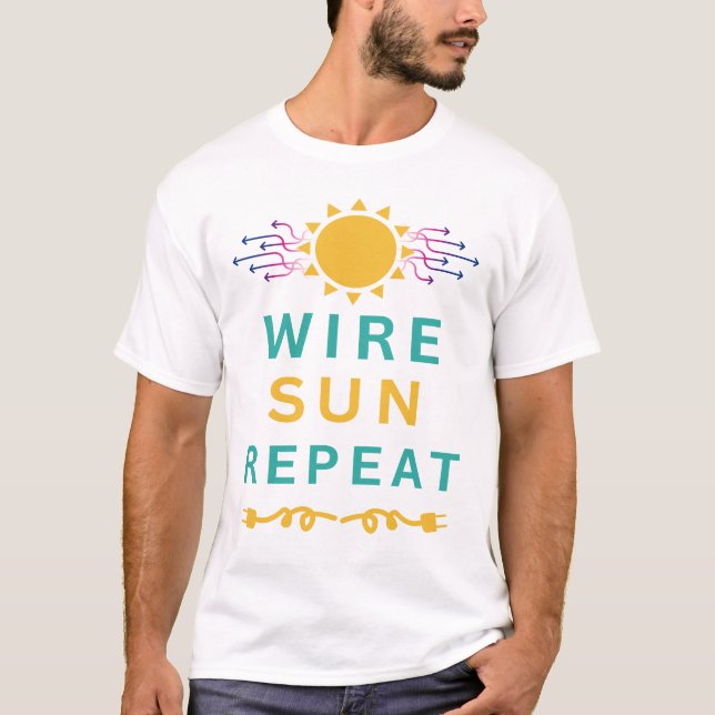 Draht Sonne Wiederholen T-Shirt (Vorderseite)