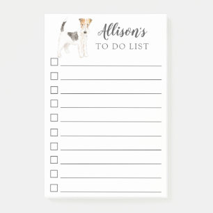 Drahtbehaarter Fox-Terrier personalisiert Liste Post-it Klebezettel