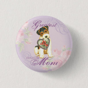 Drahtfox-Terrier-Herz-Mama Button