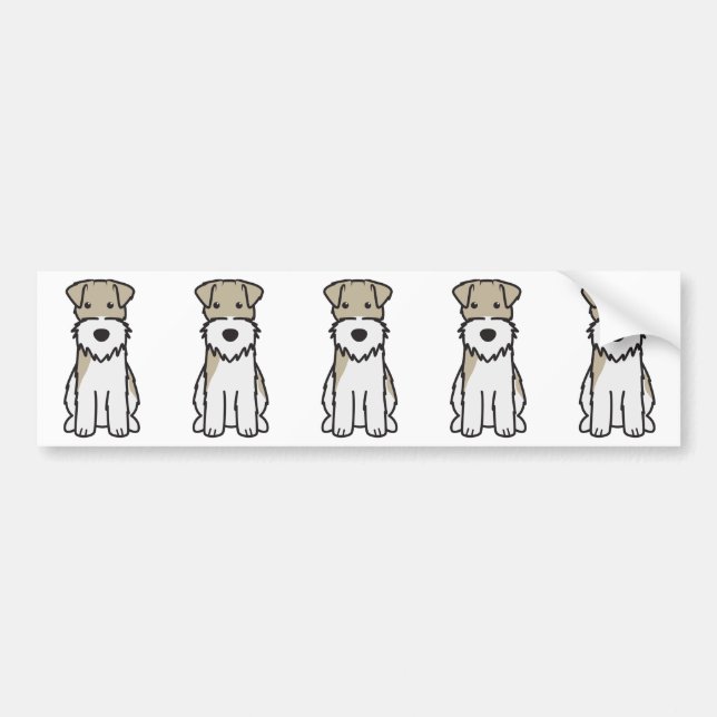 Drahtfox-Terrier-HundeCartoon Autoaufkleber (Vorne)