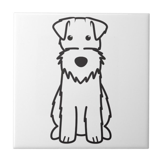 Drahtfox-Terrier-HundeCartoon Fliese (Vorderseite)