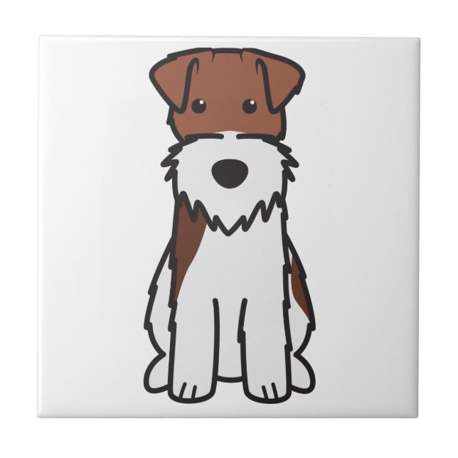Drahtfox-Terrier-HundeCartoon Fliese (Vorderseite)