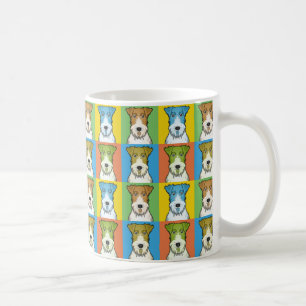 Drahtfox-Terrier-HundeCartoon Pop-Kunst Tasse