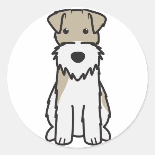Drahtfox-Terrier-HundeCartoon Runder Aufkleber