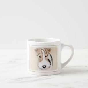 Drahtfox-Terrier-Malerei - niedliche ursprünglich Espressotasse