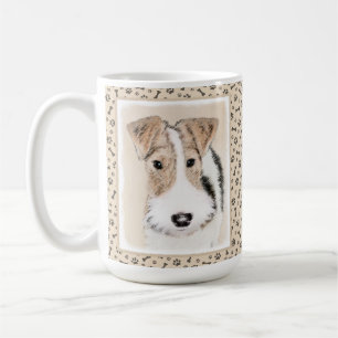 Drahtfox-Terrier-Malerei - niedliche ursprünglich Kaffeetasse