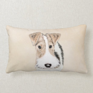 Drahtfox-Terrier-Malerei - niedliche ursprünglich Lendenkissen