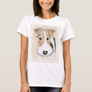 Drahtfox-Terrier-Malerei - niedliche ursprünglich T-Shirt