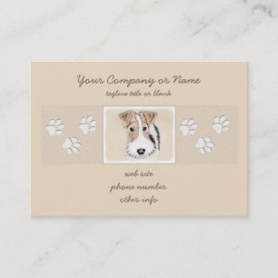 Drahtfox-Terrier-Malerei - niedliche ursprünglich Visitenkarte