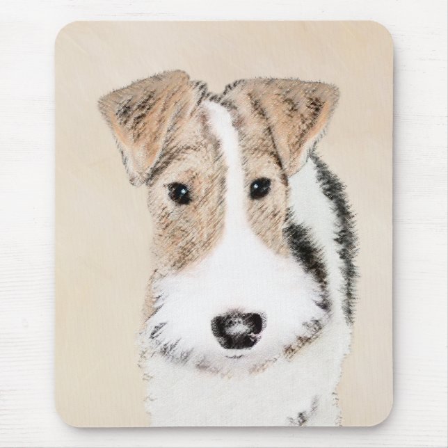 Drahtfox-Terrier-Malerei - niedliche ursprüngliche Mousepad (Vorne)
