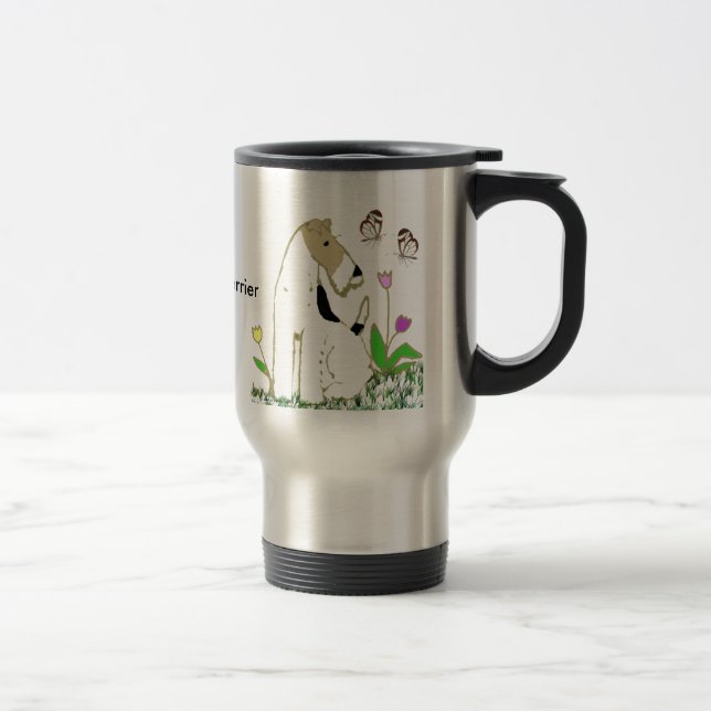 Drahtfox-Terrier-Reise-Tasse Reisebecher (Rechts)