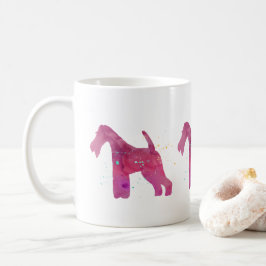 Drahtfox Terrier Silhouette Aquarellbild Tasse