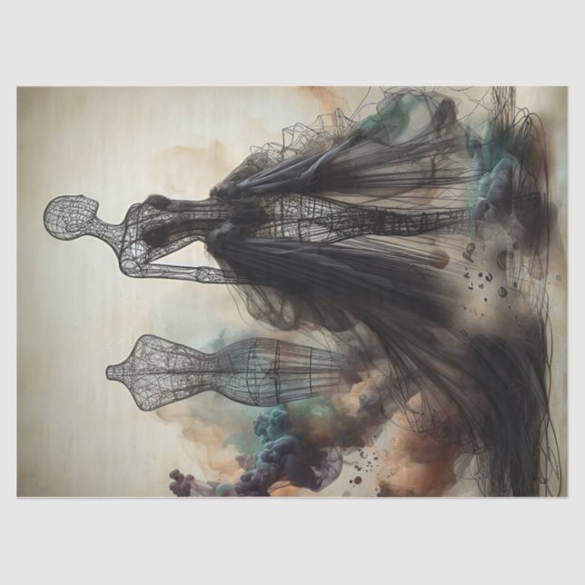 Drahtgewebtes Mannequin 1 gotischer Stil Seidenpapier (Vorderseite)