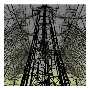 Drahtgewirr-Mast Poster