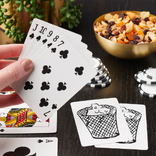 Drahtgitter-Abfalleimer Schwarz-Weiß-Müll Spielkarten