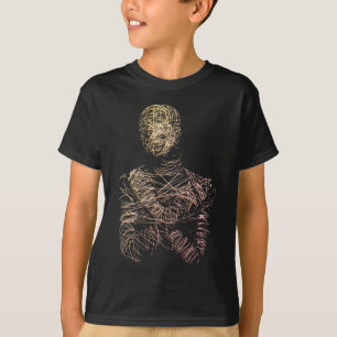 Drahtgitter-Menschengestalt in abstrakter Bewegung T-Shirt