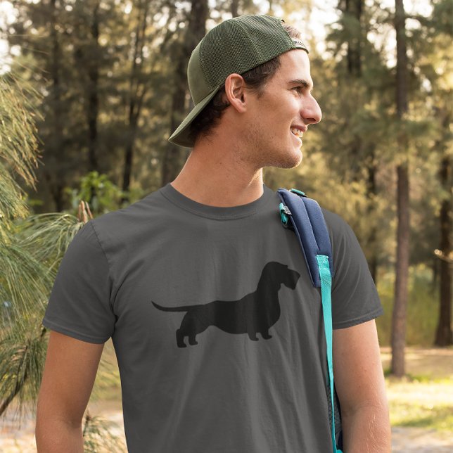 Drahthaar Dackel | Dackel Hunde Silhouette T-Shirt (Von Creator hochgeladen)