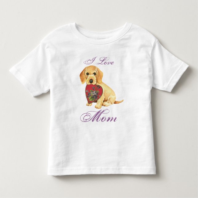 Drahthaar Dackel Herzliche Mama Kleinkind T-shirt (Vorderseite)