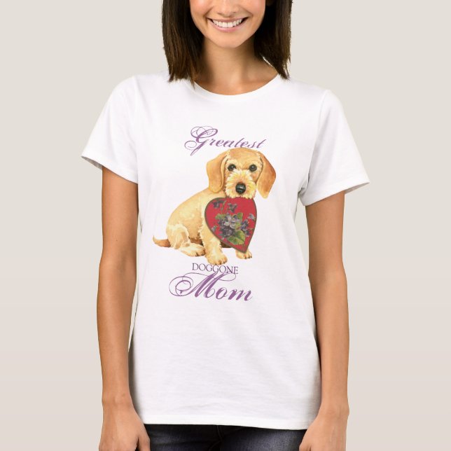 Drahthaar Dackel Herzliche Mama T-Shirt (Vorderseite)