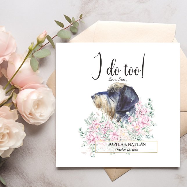 Drahthaar Dackel Hund Hochzeitcocktail Napkins Serviette (Von Creator hochgeladen)