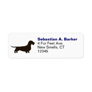 Drahthaar-Dackel-HundeSilhouette-Rücksendeadresse