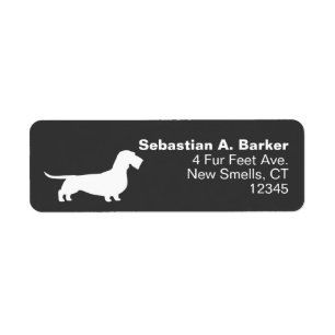 Drahthaar-Dackel-HundeSilhouette-Rücksendeadresse