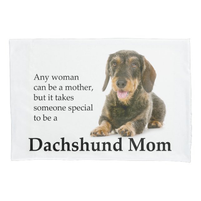 Drahthaar Dackel Mama Pillowcase Kissenbezug (Vorderseite)