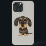 Drahthaar Dackel | Niedlicher Cartoon Dog Teckel Case-Mate iPhone Hülle<br><div class="desc">Drahthaar Dackel Lover's iPhone Case. Wildschweine und bräunliche Teckel.</div>